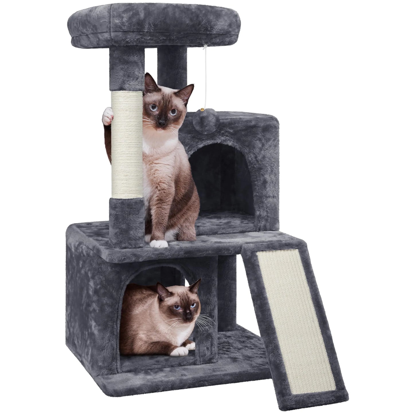 Yaheetech Cat Tree for Indoor Cats 36in Cat Tower Cat Condo w/Extra Large Perch Scratching Posts Scratching Board Dangling Ball Cat Play Tower for Cats and Kittens