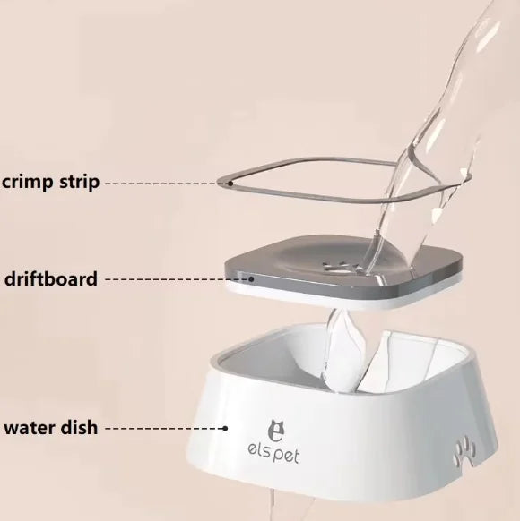 Floating Dog Water Bowl - No Wet Mouth Design