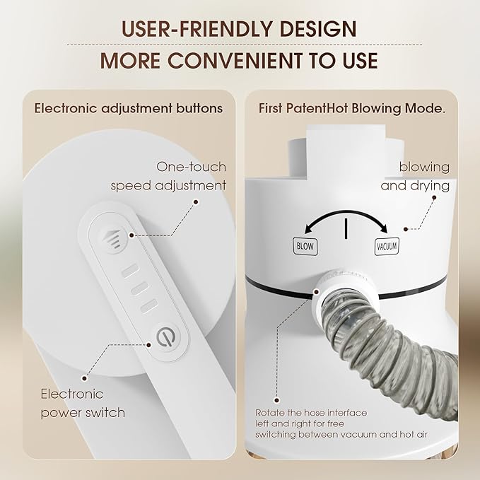 HILICHT Pet Grooming Kit and Vacuum Cleaner with 4L Dust Cup 6 Pet Grooming Tools Silent Pet Vacuum Cleaner for Cats Dogs and Other Animals