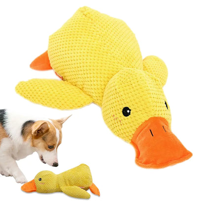 Quack-Quack Duck Dog Toy 2024 Newest Durable The Mellow Dog Calming Duck Dog Toy Yellow Stuffed Duck Dog Chew Toys for Dogs Indoor Puppy (Yellow)