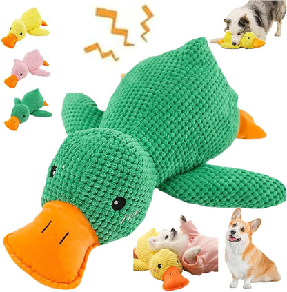 Calming Duck 2024 Dog Toy The Squeaky Dog Friends Calming Duck Toy Dogs Emotional Support Duck Duck Toy for Dogs Stuffed Duck Dog Toy Chew Proof Plush Dog Toy Calming Duck (Green)